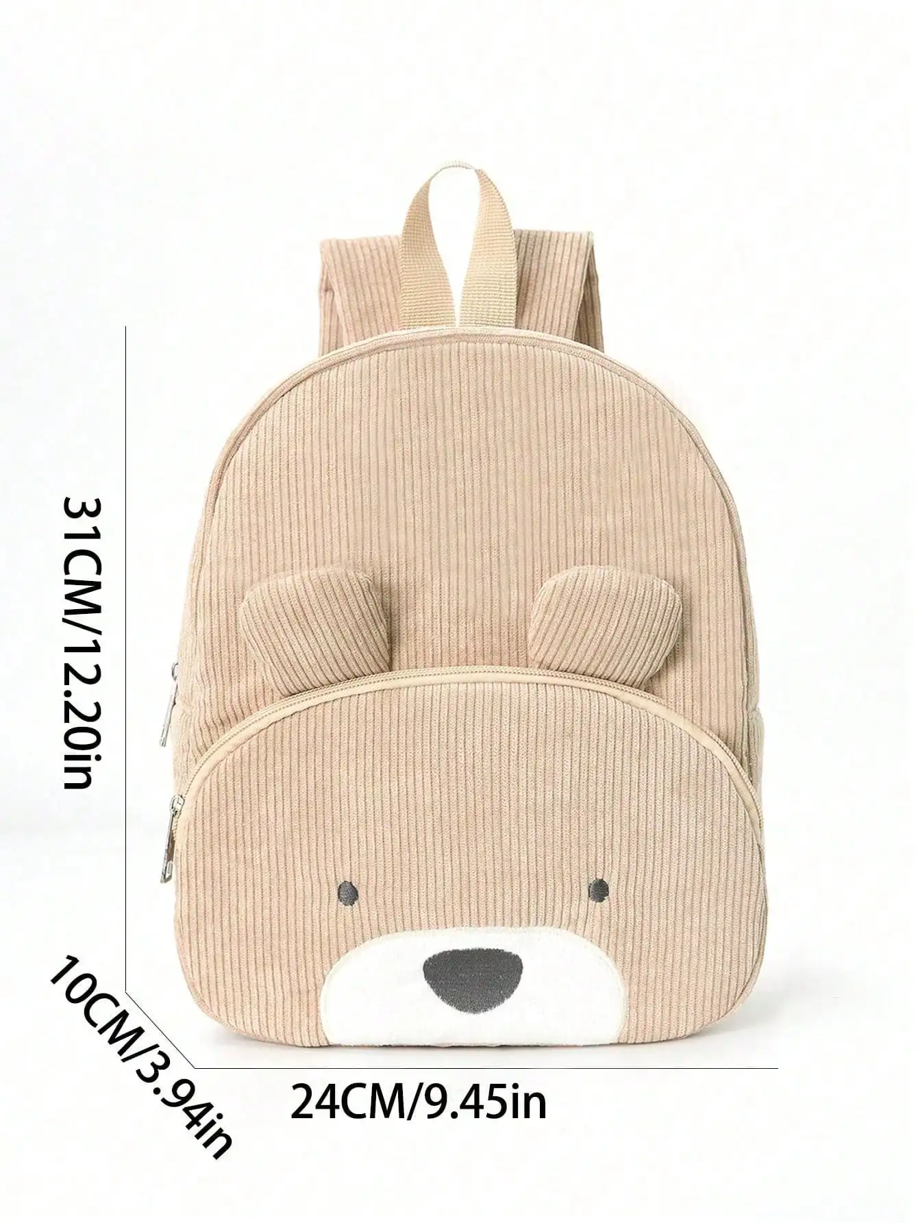 Custom Name Bear Backpack Kids Corduroy Personalized Embroidery Name School Bag for Girls Boys Toddler Kindergarten Travel Bag