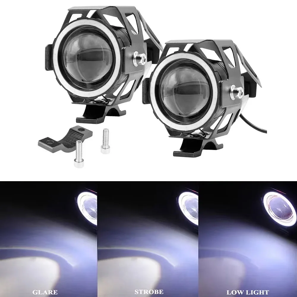 U5 U7 Motorcycle LED Light Super Bright 12V-85V Auxiliary Lamp Flash Headlight Laser Spot Light Angel Eye Fog Light Projector