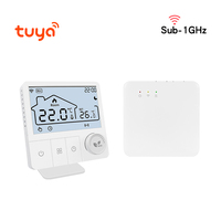 Tuya Smart Wifi Boiler Thermostat Wireless Room Battery-powered Wifi Heating Thermostat Temperature Controller Alexa Google Home