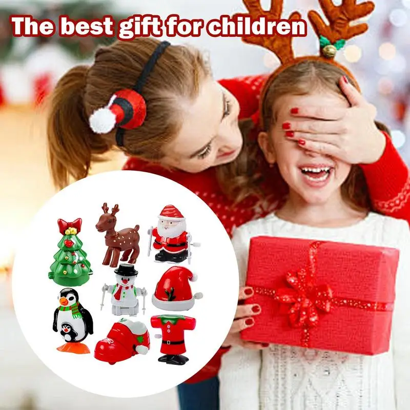 Wind Up Toys For Kids 8X Cute Christmas Jumping Toys natale piccoli giocattoli bomboniere assortite Hand Clockwork Toy For Classes