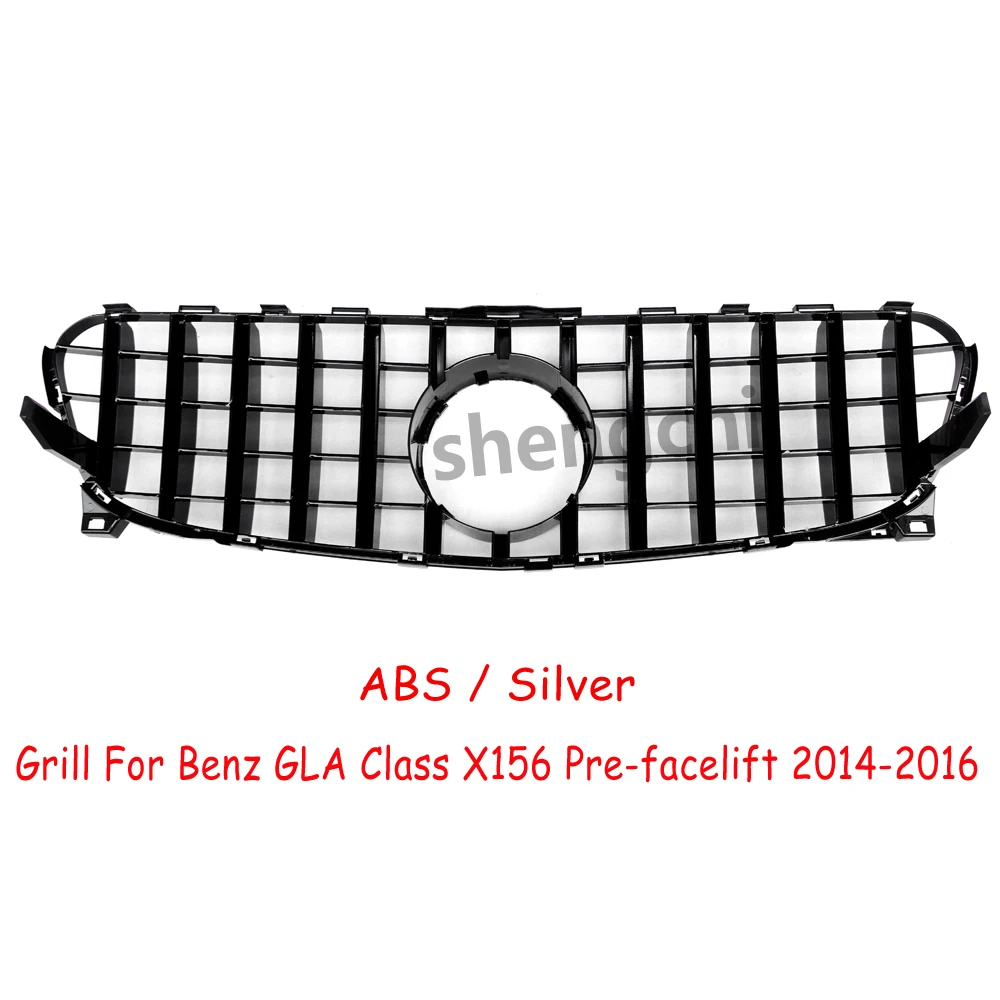 GLA X156 GT Style Front Grill For Mercedes Benz GLA Class X156 Pre-Facelift GLA180 GLA200 GLA220 GLA250 GLA45 Grille 2014-2016