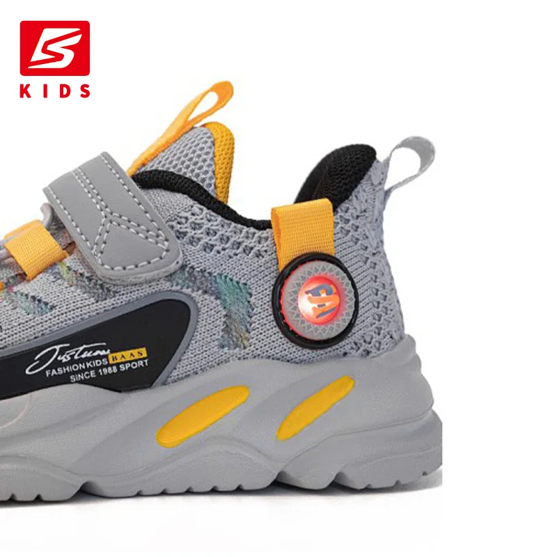 Baasploa Kids Sneakers Boys Girls Led Light Luminous Shoes Mesh Breathable Child Sports Shoes Children Casual Walking Sneakers