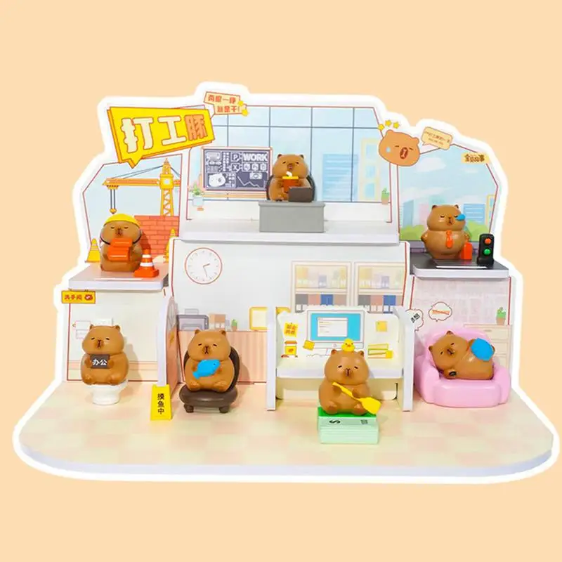 Collectible Desktop Ornaments Cute Capybara Shape Doll Figurines Collectible Dolls Action Figure for Family Friends Children Men