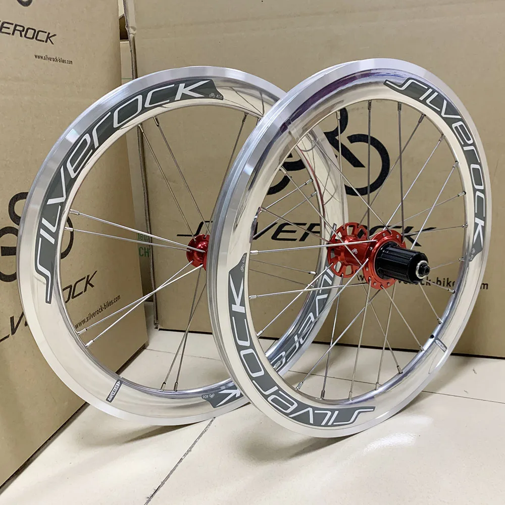 シルバーロック-折りたたみ自転車用合金ホイール,ハイプロファイルリム