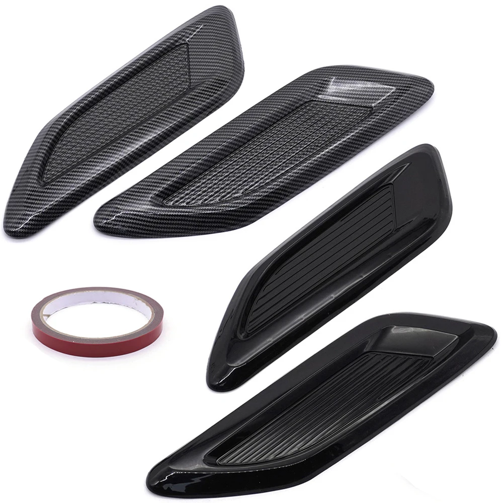 40cm Hood Scoop Bonnet Vent cover 33 side Hood Air Flow Intake Cover Sticker Car Decorative Universal fit any FLAT Hood Vehicle