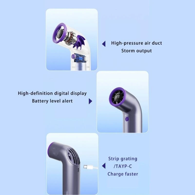 U1JE Регулируемая скорость Turbos Desk Fan 4000mah Power Display сгибаемый охлаждающий вентилятор