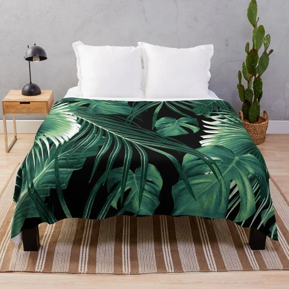 

Tropical Jungle Leaves Dream #6 #tropical #decor #art Throw Blanket for sofa Thin Flannel Blankets