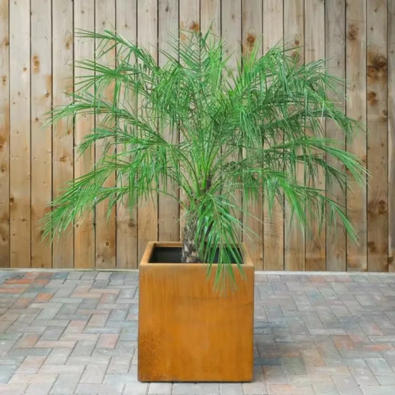 Custom Outdoor Garden Corten Steel Flower Pot Large Planter Outdoor Corten Planter