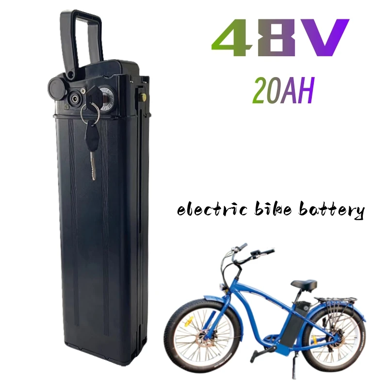 

Ebike Battery 48V 20AH Lithium Silver Fish Batterie Akku For 350W 500W 750W 1000W Electric Bike 18650 Li-ion Battery Pack