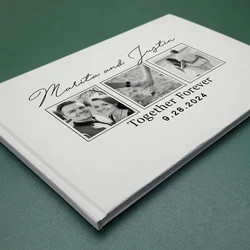 Personalized Wedding Guest Book Wedding Reception Signing Book Custom Your Names Photos Album White Guestbook Gifts for Couple