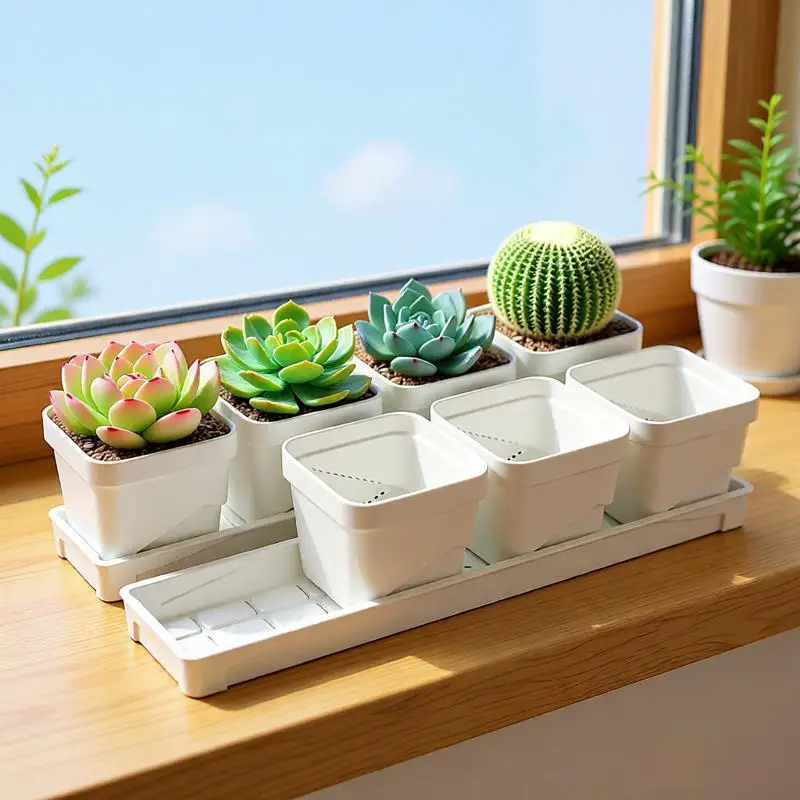 Plastic Flower Planters for Gardening, Breathable Seedling Pots with Drainage Holes, Bulk Wholesale Succulent Growing Containers