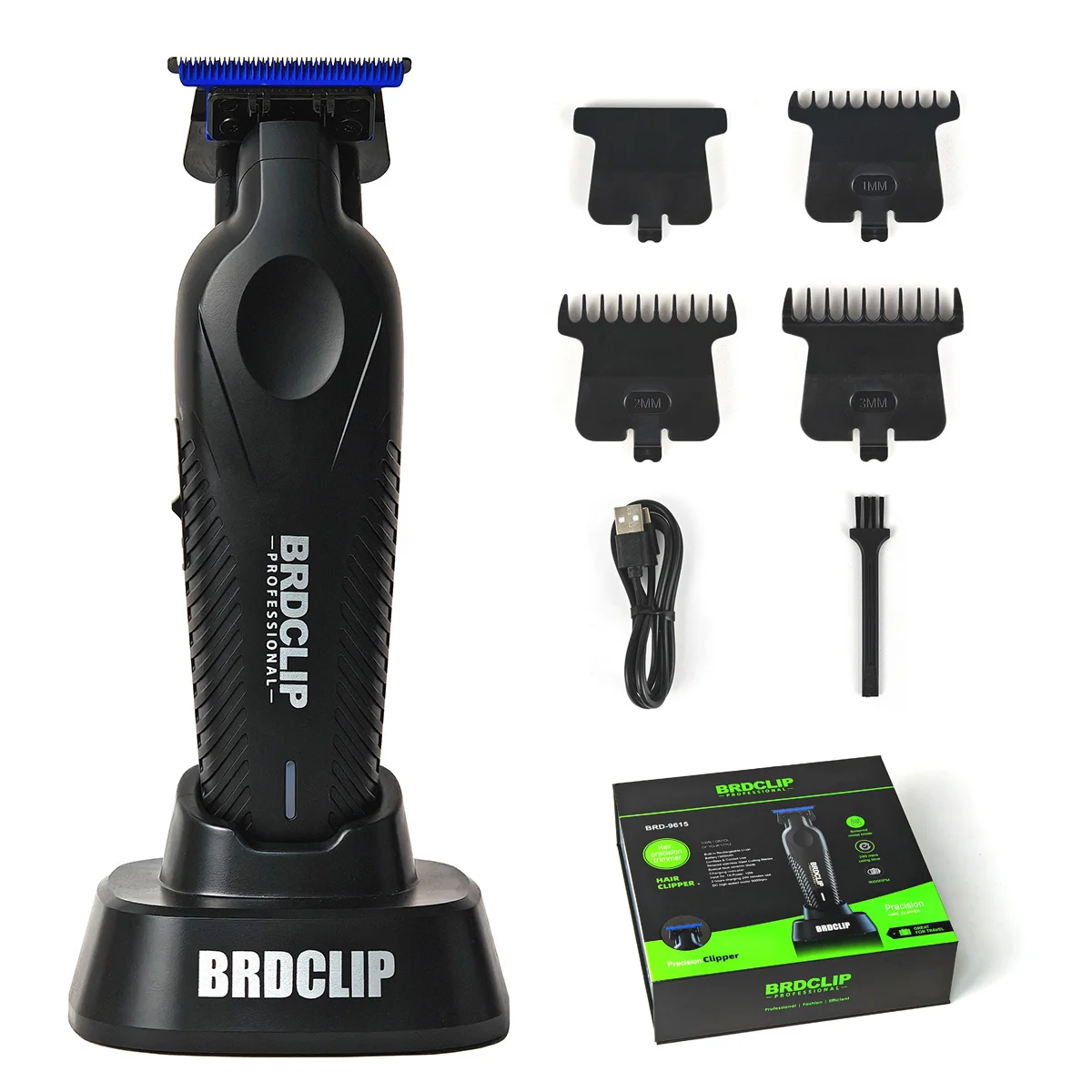 BRDCLIP BRD-9615 Haarschneider für Männer, 9000 U/min Motor, professioneller elektrischer Haarschneider, blaue DLC-Klinge mit Basisschnitzmaschine – Detail 7