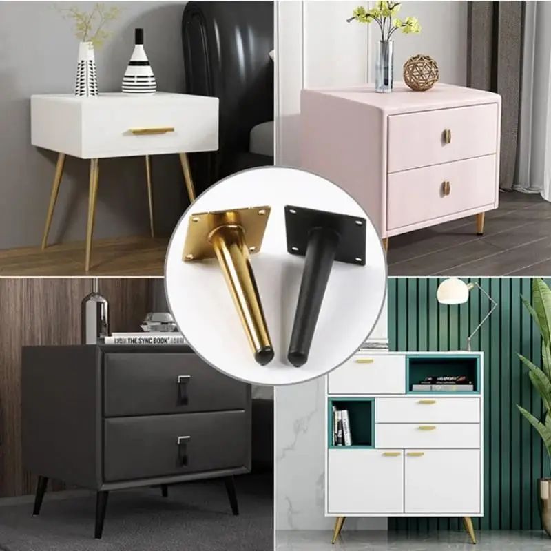 4pcs Sofa Legs Round Solid Metal Furniture Legs Sofa Replacement Legs Perfect Mid-Century Modern Sofa Couch Bed Coffee Table