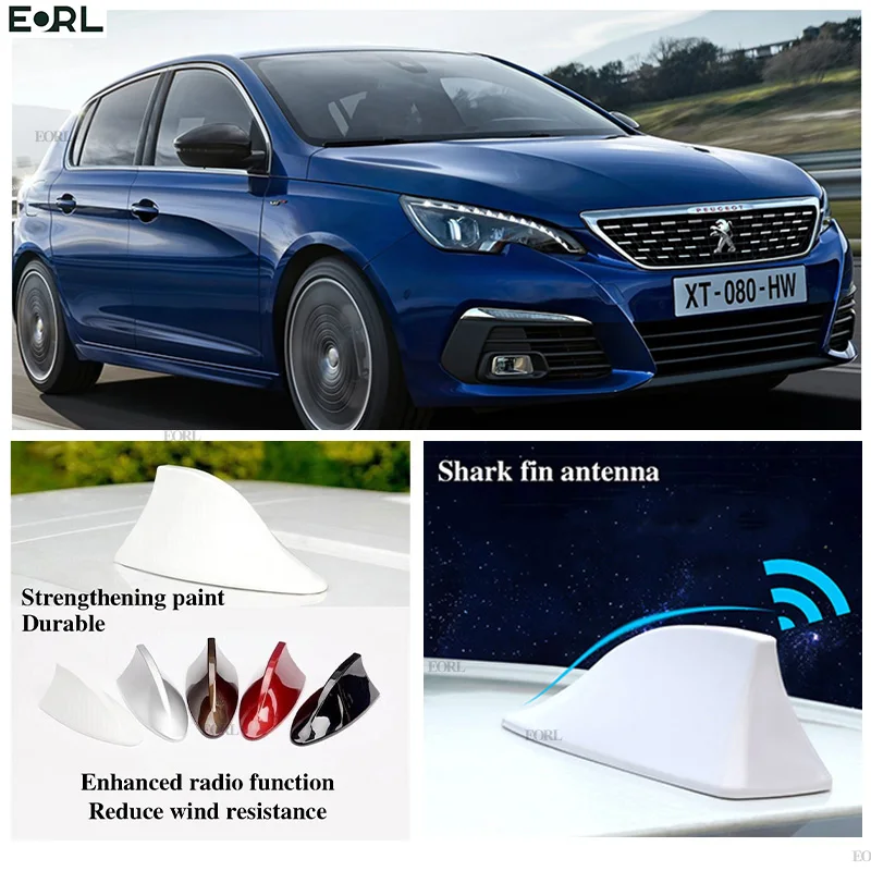 For Peugeot 308 206 208Vezel Shark Fin Antenna FM Signal Super Aerials Amplifier Waterproof Signal Amplifier FM/AM Radio Aerials