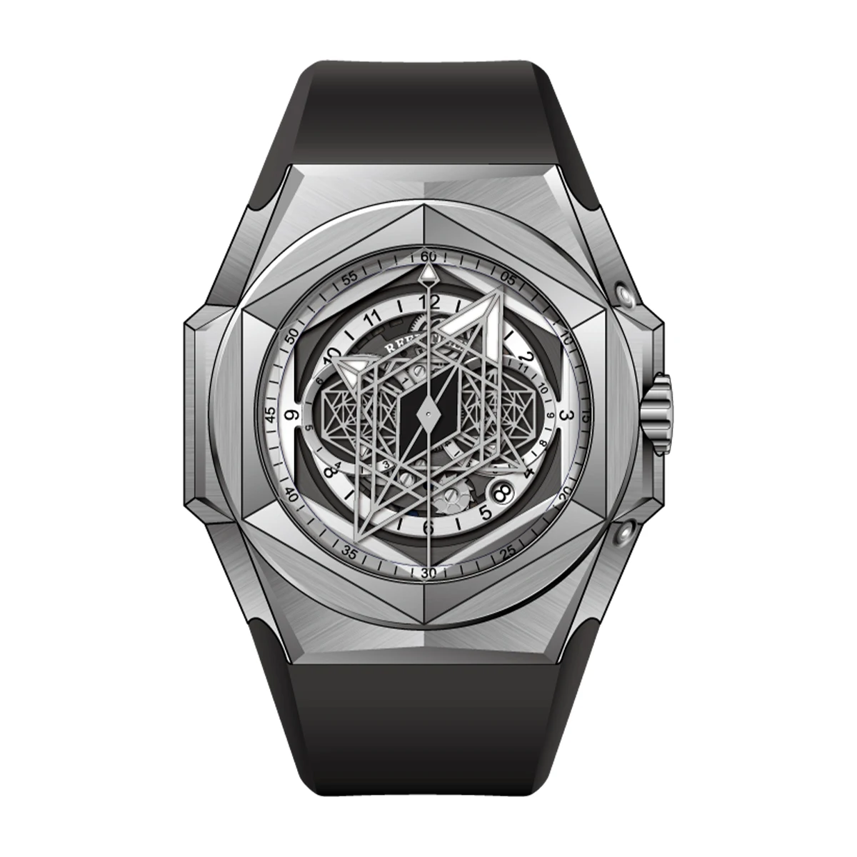Reef Tiger 6908 Cool Fashion Star Chart Design Dial Men's Automatic Mechanical Strap Exquisite Luxury Watch Reloj Hombre RGA6908