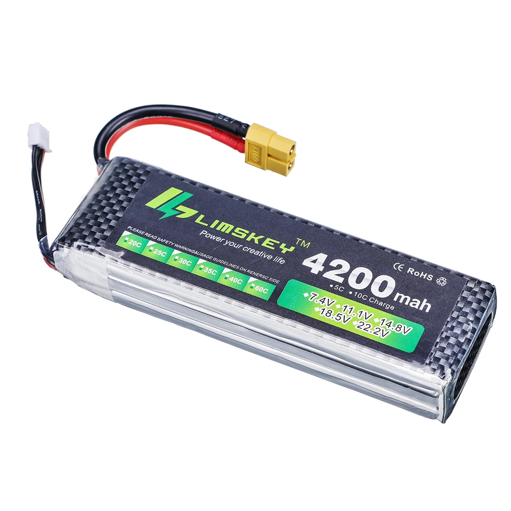 7.4v 11.1v 14.8v 4200mAh batteria Lipo per Rc Drone auto barche aereo telecomando giocattoli parti 2s 3s 4s batterie T/JST/XT60