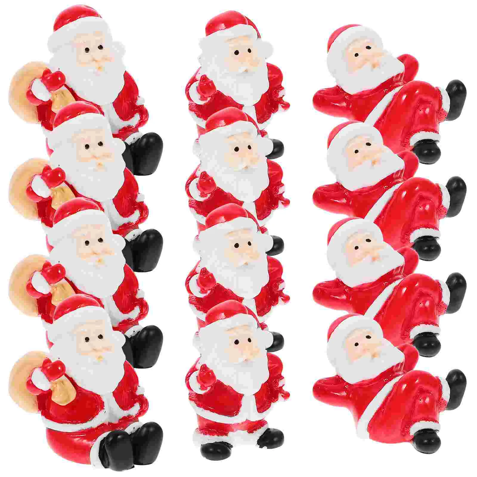 12 Pcs Santa Claus Ornament Decoration Figurine Birth Mini Figurines Ornaments Nativity for Kids Christmas Model Statuette