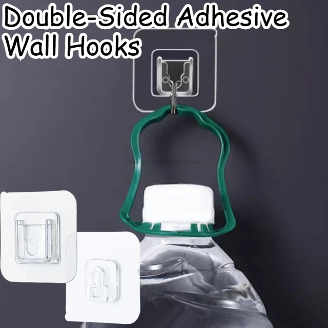 Double-Sided Self Adhesive Wall Hooks for Hanging Traceless Waterproof Oilproof Kitchen Bedroom Wall Hook Storage Holder Storage