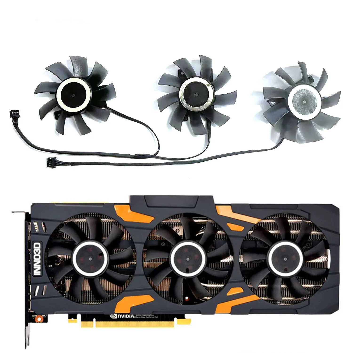 

New 75MM 4PIN CF-12815S RTX2080S 2080TI GPU Fan for INNO3D GEFORCE RTX 2070S 2080S 2080S 2080TI GAMING oc X3 Cooling Replacement