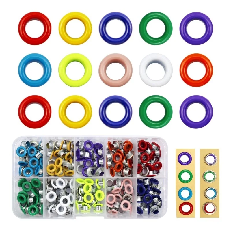 Rivet Mixed 15 Colors Hole Metal Eyelets For DIY Leathercraft Scrapbooking Shoes Belt Cap Bag Tags Clothes Accessories Fashion