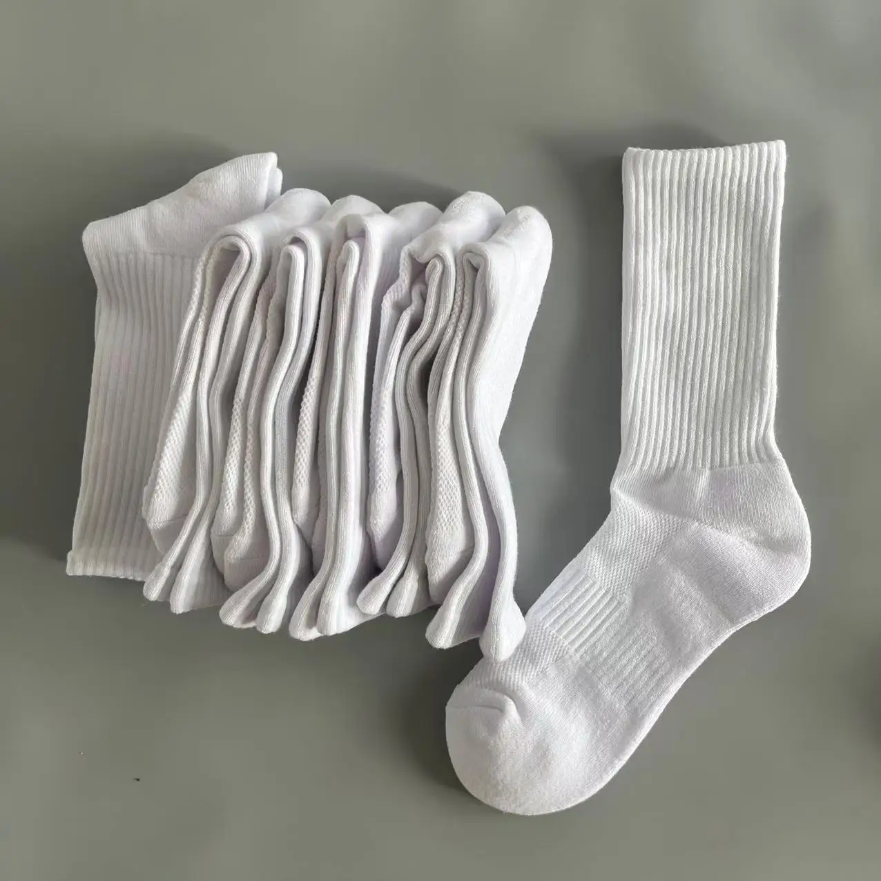 5 pares 100% calcetines de algodón para hombre Otoño Invierno calidez Color sólido toalla gruesa negro blanco elástico calcetines deportivos altos