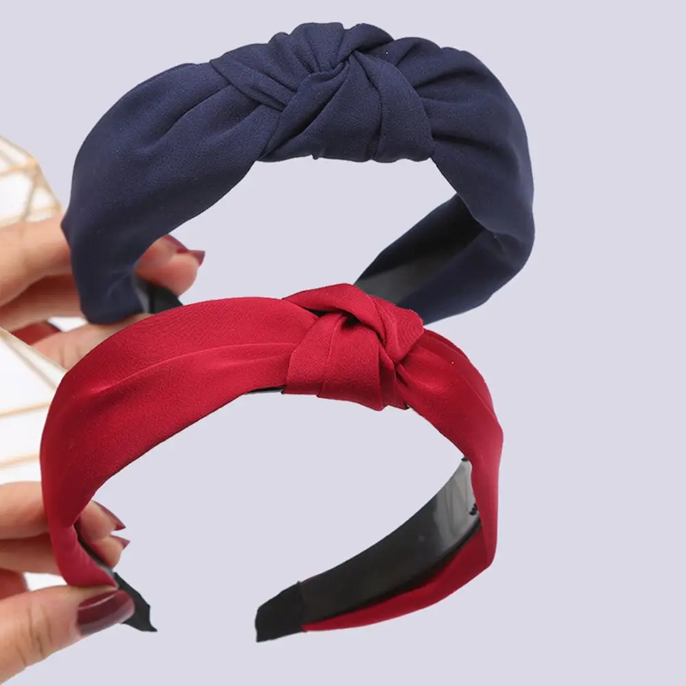 Wide Top Knot Hair Bands For Women Headdress Solid Color Cloth Headband Bezel Girls Hairband Hair Hoop Female Hair Accessories