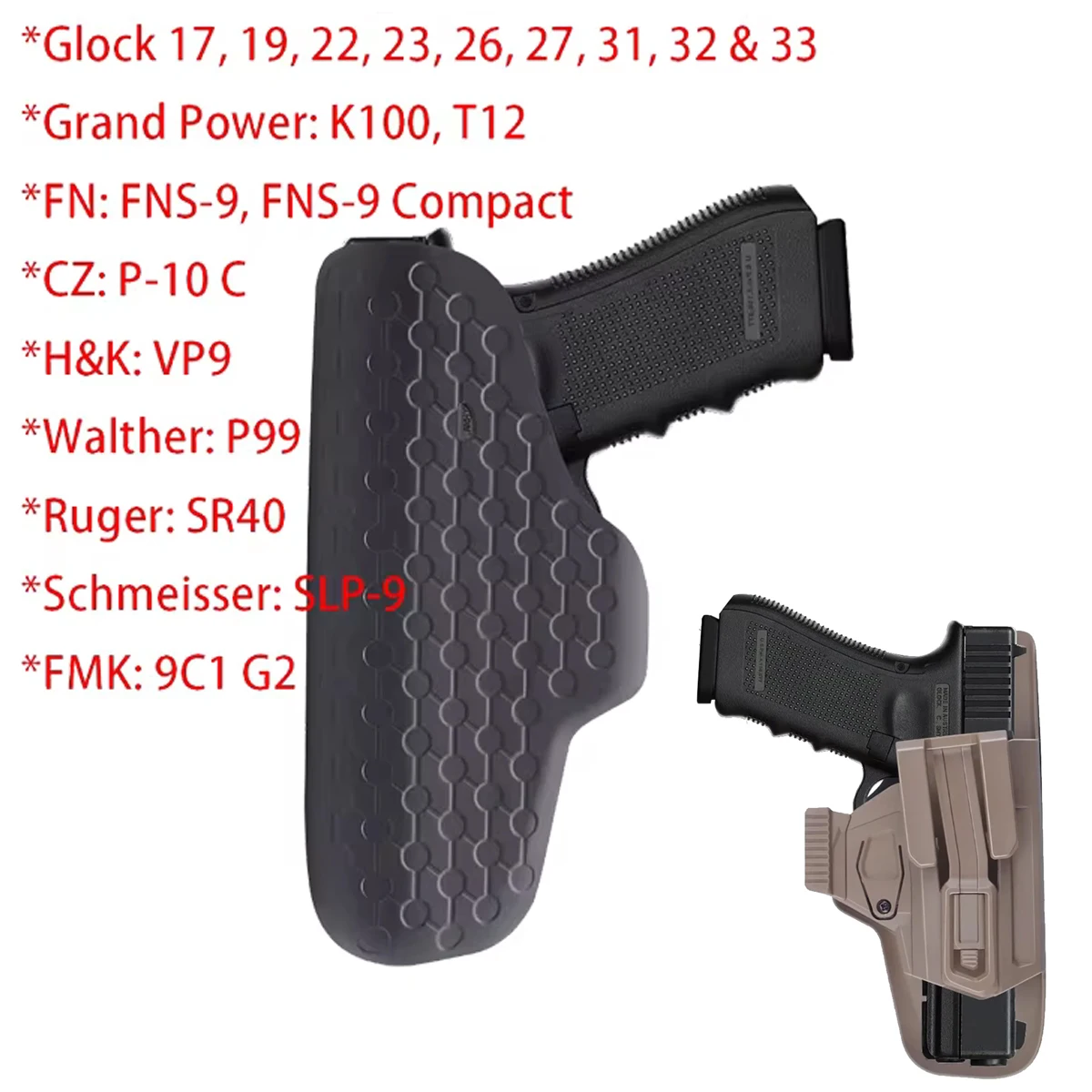 Tactical Portable Concealment G-9 Gun Holster Suitable for Glock 17 19 22 23 Walther P99 CZ P10 Hunting Accessories Magazine