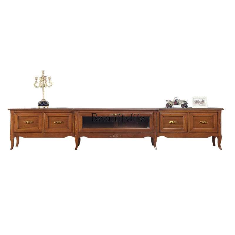 

Solid wood European TV cabinet American simple floor cabinet furniture