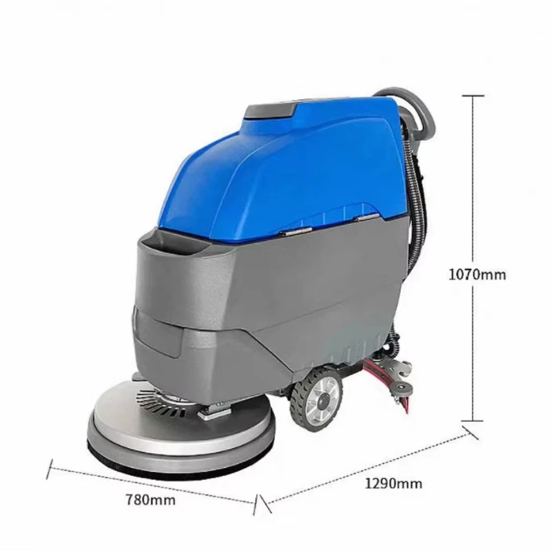 Commercial Floor Washer Dryer Rust Resistant Walk-Behind Floor Scrubber Water Recycling Machine Food Processing Plant Kitchen