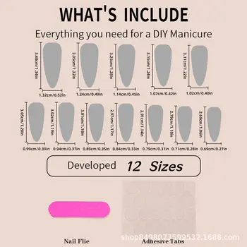 24 ks lesklých černých umělých nehtů sada na nehty, jednobarevné dlouhé jehlové odnímatelné umělé nehty dekorace na nehty 10 nejlepší prodej černé jehlové nehty - №1