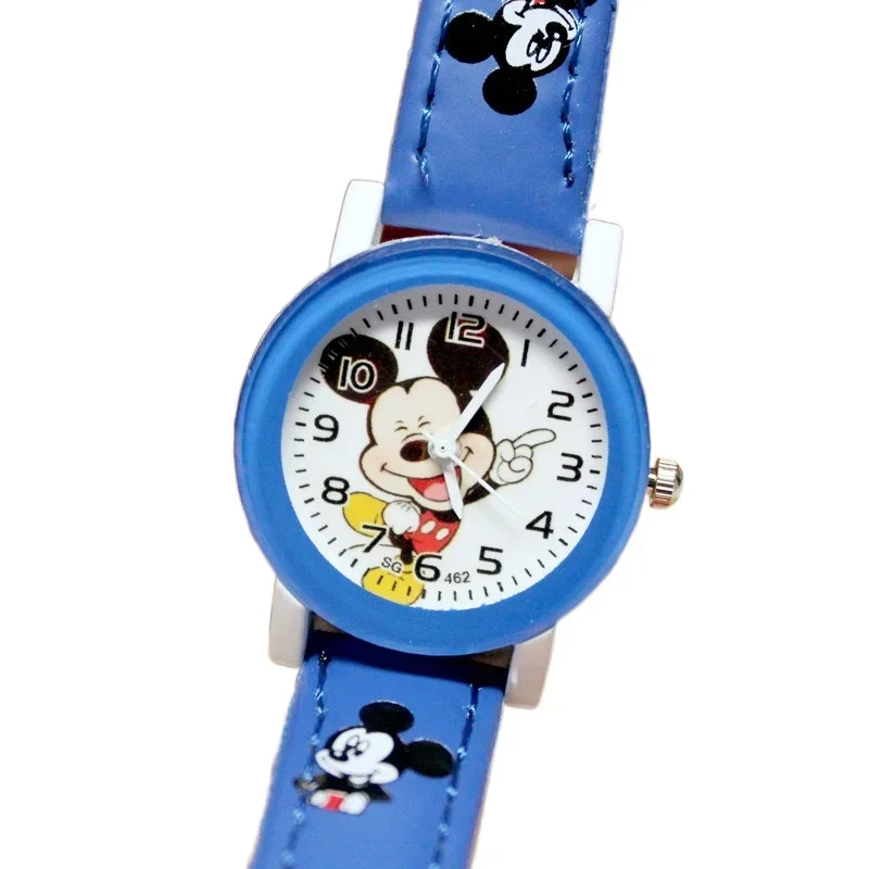 Lüks çocuklar izle karikatür Mickey moda Quartz saat kız kol saati kadın deri kayış saatler erkek erkekler saat Relogio Feminino