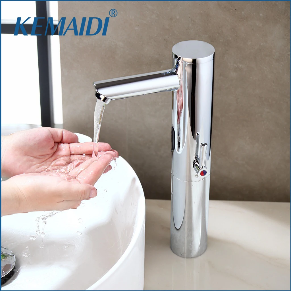 

KEMAIDISensor Faucet Free Touch Bathroom Basin Faucet Hot Cold Water Mixer Automatic Infrared Motion Sensor Tap Chrome Finished