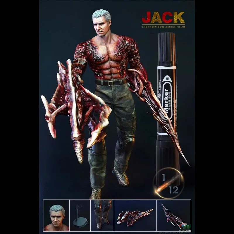 New In Stock 1/12 Scale By Art Resident Evil Major Jack Krauser Articulated Figure Collection Decoration Model Toy Gifts