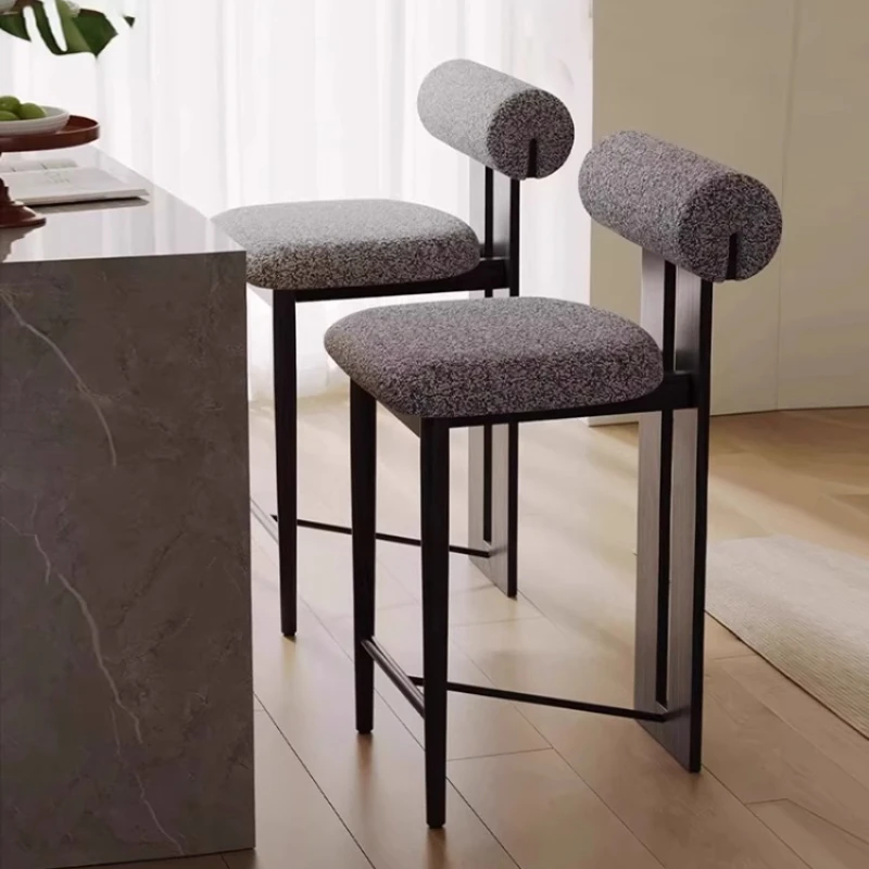등받이 가죽 바 스툴 금속 독특한 스테인리스 스틸 바 스툴 등받이 주방 바 스툴 가구 럭셔리