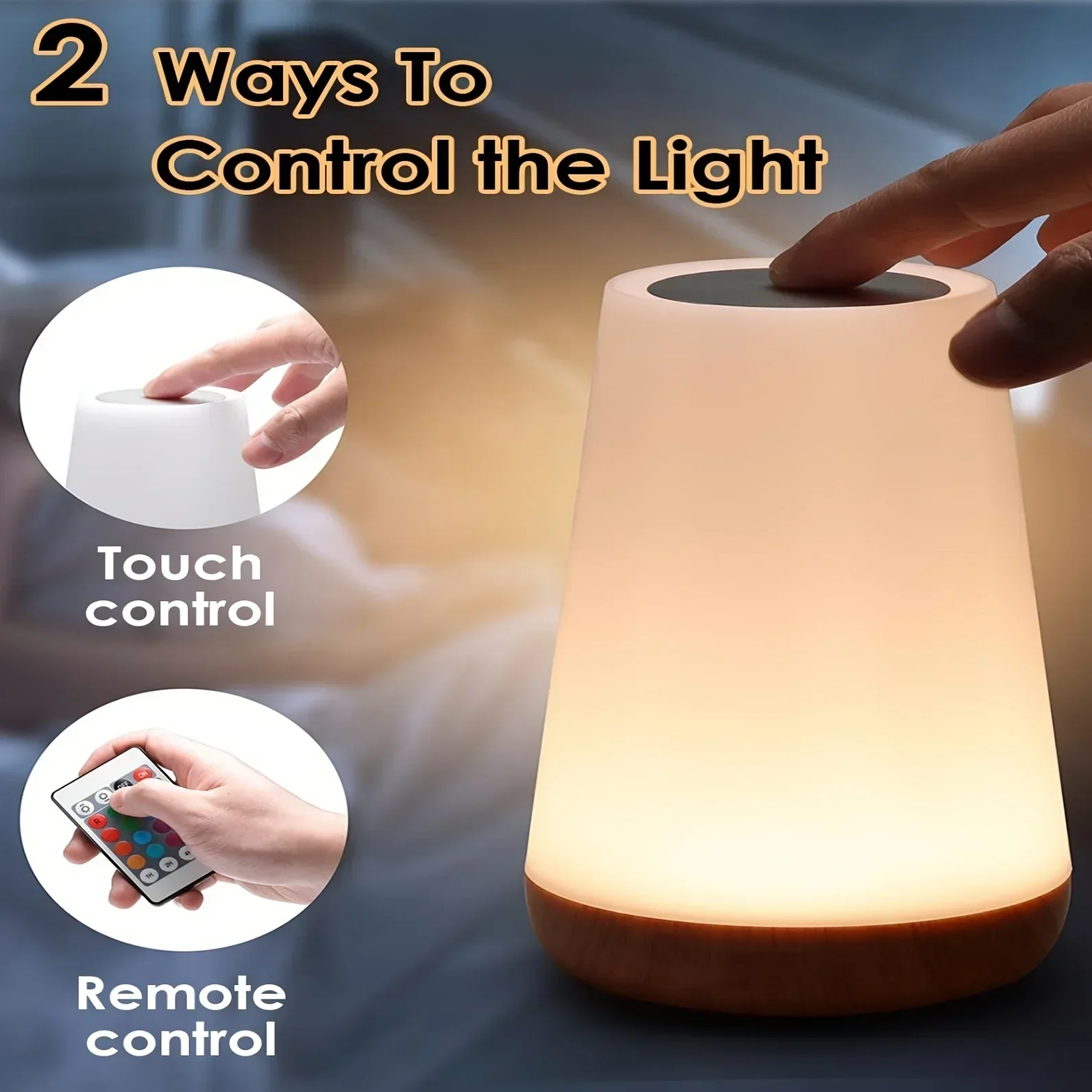 13 لون تغيير LED ضوء الليل التحكم عن بعد اللمس USB قابلة للشحن RGB ليلة مصباح عكس الضوء مصباح طاولة محمولة أباجورة