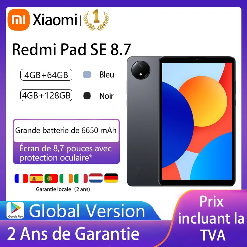 Xiaomi Redmi Pad SE 8.7,Tablet，MediaTek Helio G85,6650 mAh,90 Hz，Cámara 8 MP，Global version