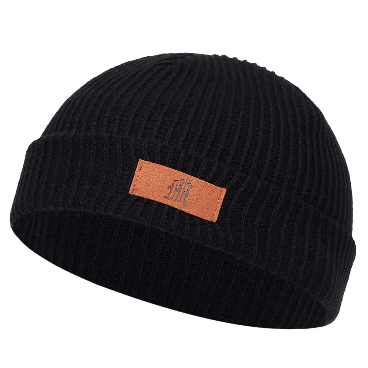 Unisex M Letter Leather Label Beanies Hats Autumn and Winter Warm Knitted Hat Hip Hop Boy Girls Caps