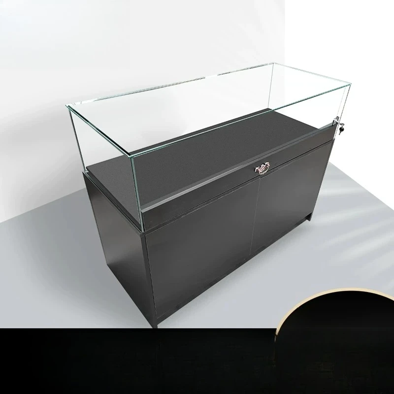 Custom Solid Wood Glass Display Cabinet, Showcase for Jewelry, Collectibles & Museum, Exhibition Stand