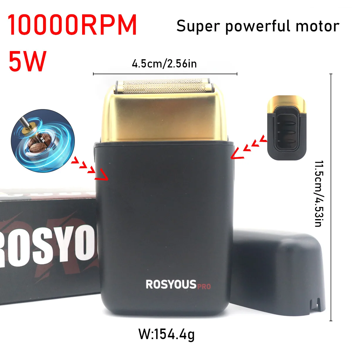 ROSYOUS Double Foil Shaver RS-620 Professional Men's Electric Beard 10000RPM Hair Trimmer Hair Cutting Machine Barber Clipper