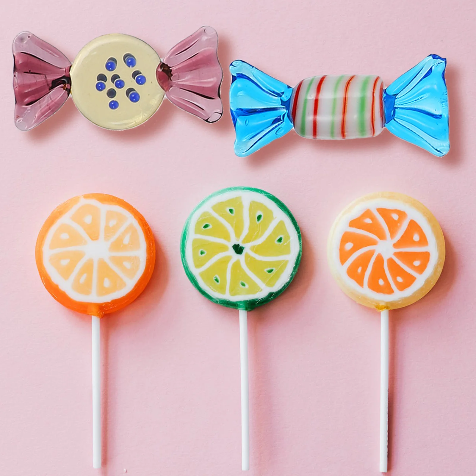 

12 Pcs Glass Crystal Sweets Adornment Handicraft Candy Ornament Colored Home Desktop Decoration Artworks Sculpture Crafts