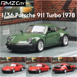 1/36 Porsche 911 Model samochodu zabawkowego RMZ CiTY Miniaturowe wyścigi Free Wheels Pull Back Diecast Metal Collection Prezent dla dzieci Chłopiec