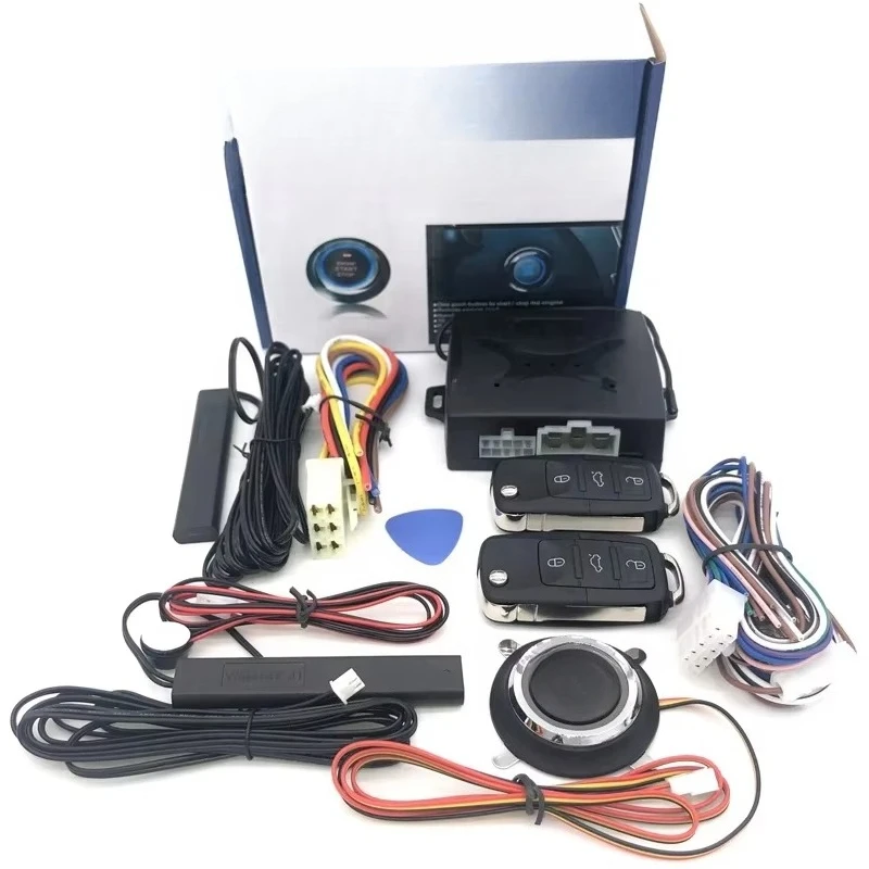 Universal Auto Start Stop Keyless Entry System Engine Start Alarm System Push One-button Start System Remote Car Accessories