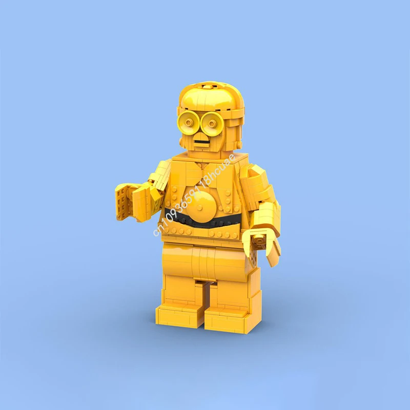 

809 шт. MOC научно-фантастический фильм (ЗВЕЗДЫЙ БАТЛ) C-3PO 6:1 серия строительные блоки модель фестиваль подарок игрушка для мальчика