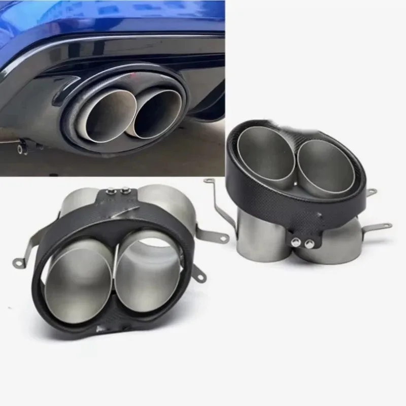 1 Pair Carbon Fiber Exhaust Pipe for Audi S6 S7 S5 S4 RS6 RS7 RS6 RS3 RS4 RS5 Muffler Tip Tailpipe Exhaust System Nozzle