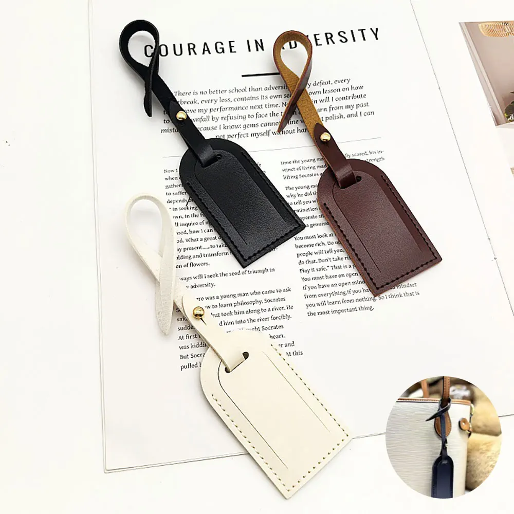 1Pcs New PU Luggage Tag For Women And Men Suitcase ID Address Label Tag With Strap Travel Baggage Name Tag Bag Accessories