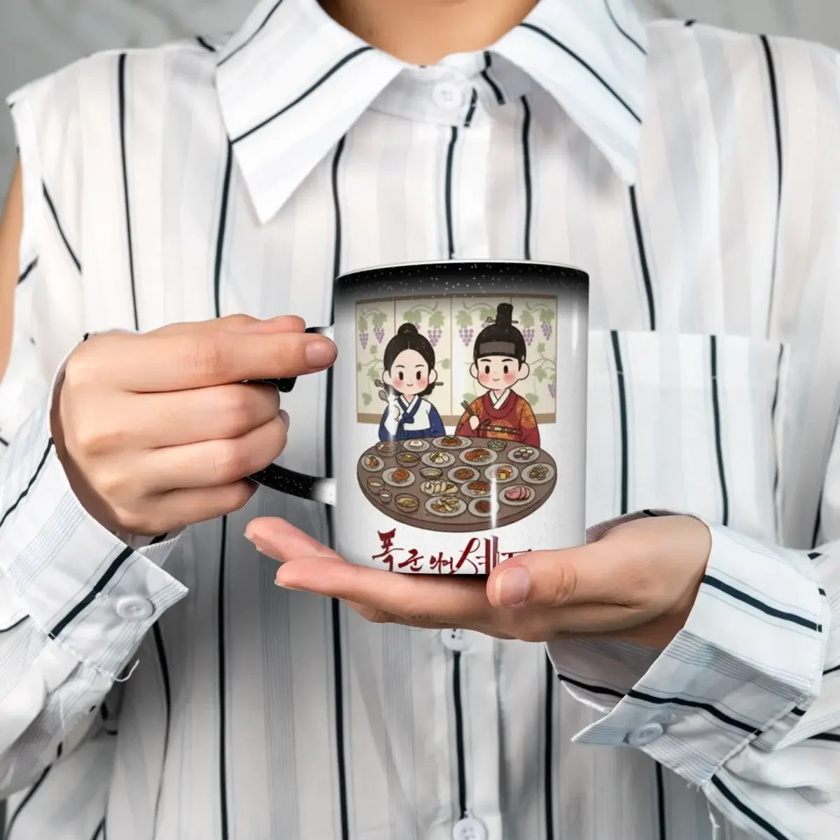 Tasses à café en céramique amusantes, mugs à thé, tasses à lait, articles de boisson, cadeau pour femme et homme, série télévisée populaire Love Couple Bon Appetit Your Majesty