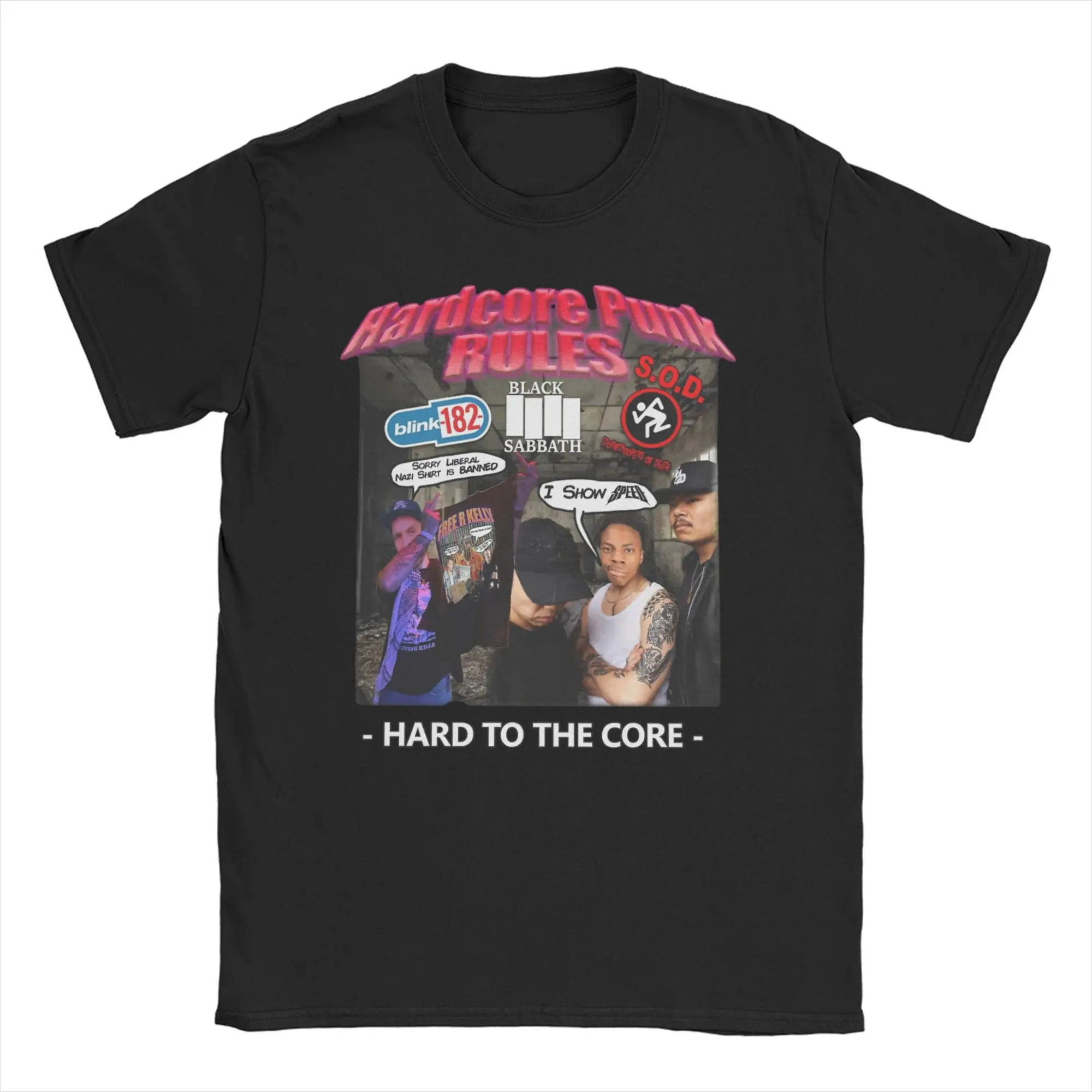 Camiseta Hardcore Punk Rules IShowSpeed ​​para homens e mulheres, camiseta incrível de manga curta, 100% algodão, roupas plus size