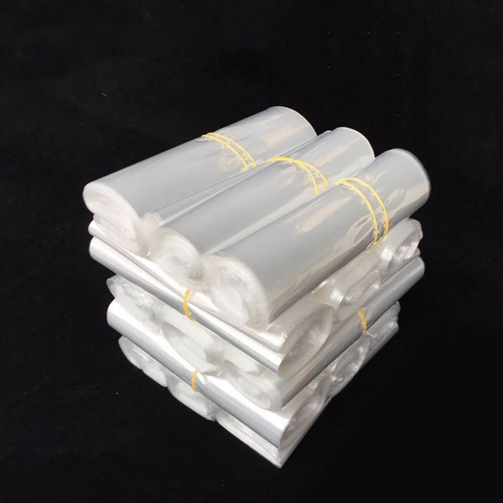 200 Pcs Heat Shrink Film Bag Packaging Bags Pof Clear Wrapping Bottles Household