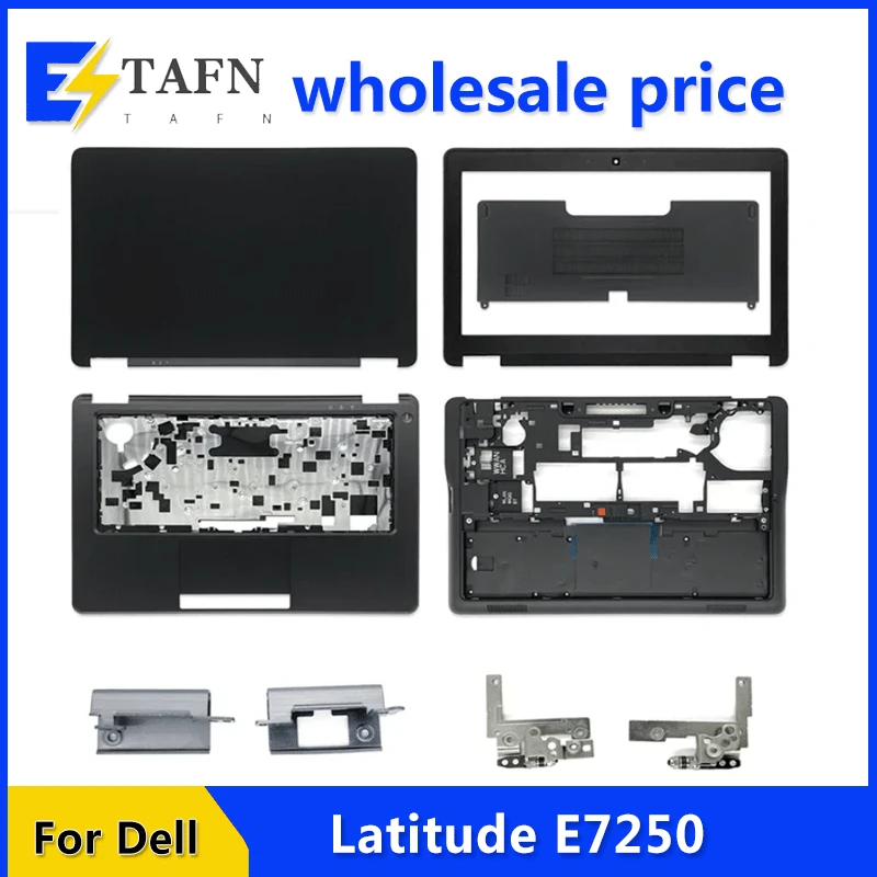 

New For Latitude E7250 LCD Back Cover/Front Bezel/Hinges/Palmrest/Bottom Base Case/Hinge Cover Door Case No Touch Black