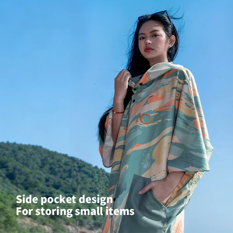 Nu-June Swimming Hoodie Quick Dry Bath Towel Surf Poncho Changing Bathrobe Beach Towel Unisex Waterproof Surfing Board Beachwear